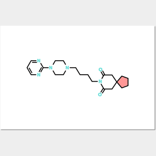 Buspar Chemical Structure Posters and Art